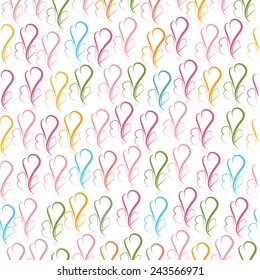 The pattern of hearts for Valentine's day