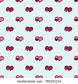 Pattern with hearts valentines day background. Hearts seamless pattern background, ideal for celebrations, wedding invitation, mothers day and valentines day. 