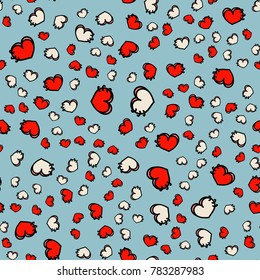 Pattern with hearts valentines day background. Hearts seamless pattern background, ideal for celebrations, wedding invitation, mothers day and valentines day. 
