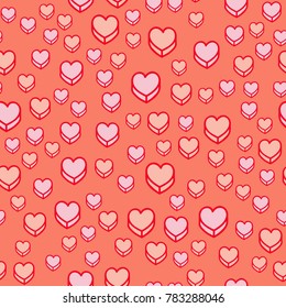 Pattern with hearts valentines day background. Hearts seamless pattern background, ideal for celebrations, wedding invitation, mothers day and valentines day. 
