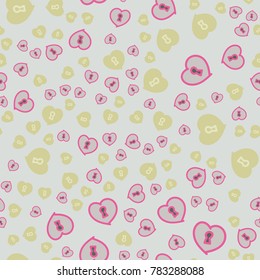 Pattern with hearts valentines day background. Hearts seamless pattern background, ideal for celebrations, wedding invitation, mothers day and valentines day. 