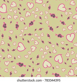 Pattern with hearts valentines day background. Hearts seamless pattern background, ideal for celebrations, wedding invitation, mothers day and valentines day. 