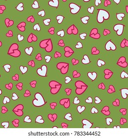 Pattern with hearts valentines day background. Hearts seamless pattern background, ideal for celebrations, wedding invitation, mothers day and valentines day. 