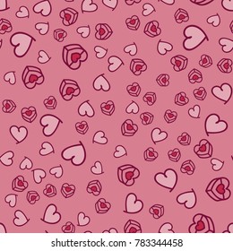 Pattern with hearts valentines day background. Hearts seamless pattern background, ideal for celebrations, wedding invitation, mothers day and valentines day. 