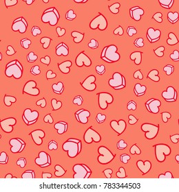 Pattern with hearts valentines day background. Hearts seamless pattern background, ideal for celebrations, wedding invitation, mothers day and valentines day. 