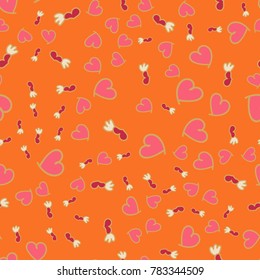 Pattern with hearts valentines day background. Hearts seamless pattern background, ideal for celebrations, wedding invitation, mothers day and valentines day. 
