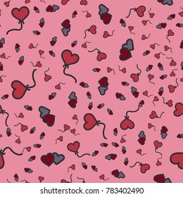 Pattern with hearts valentines day background. Hearts seamless pattern background, ideal for celebrations, wedding invitation, mothers day and valentines day. 