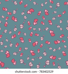 Pattern with hearts valentines day background. Hearts seamless pattern background, ideal for celebrations, wedding invitation, mothers day and valentines day. 