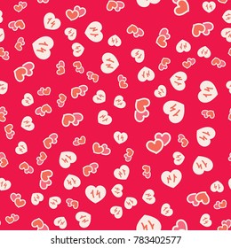 Pattern with hearts valentines day background. Hearts seamless pattern background, ideal for celebrations, wedding invitation, mothers day and valentines day. 