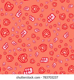 Pattern with hearts valentines day background. Hearts seamless pattern background, ideal for celebrations, wedding invitation, mothers day and valentines day. 