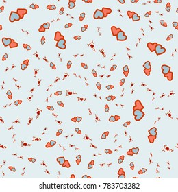 Pattern with hearts valentines day background. Hearts seamless pattern background, ideal for celebrations, wedding invitation, mothers day and valentines day. 