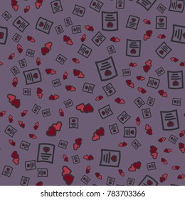 Pattern with hearts valentines day background. Hearts seamless pattern background, ideal for celebrations, wedding invitation, mothers day and valentines day. 