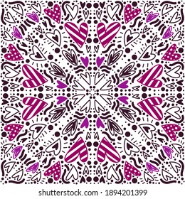 Pattern with hearts for valentines day. Vector seamless pattern