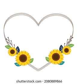 The pattern of Heart-shaped frame in flat vector style. Illustration about flower, love and wedding.