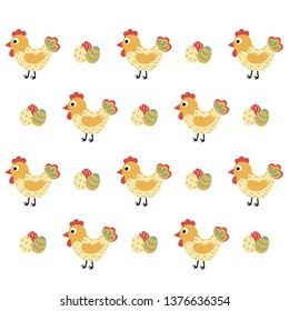 Pattern Hen Vector Easter