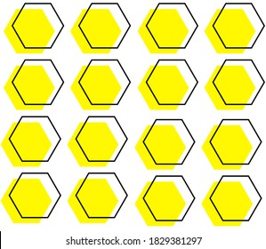 Pattern with hexagon. Background with yellow hexagon. Background with a figure. Background with a beehive. Beehive