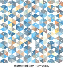 Pattern of hexagon geometric shapes. place text on the top. Colorful mosaic triangle banner. Plant elements