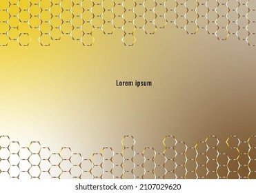 Pattern hexagon gradation color on yellow background.Vector Graphic illustration.