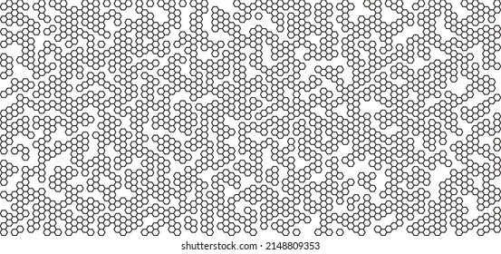 Pattern of hexagon spots, vector illustration seamless. Repeating digital dotted hexagonal military texture background. Abstract modern fabric textile ornament.