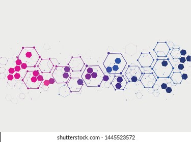 Pattern hexagonal molecular for business concept. Abstrac corporate figures technology. Backdrop graphic medical molecule for cover, banner, poster, web. Vector illustration