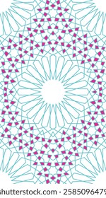 Pattern of Hexagonal, pentagonal and trigonal, with Cyan and Magenta Color