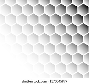 Pattern with hexagons. Geometric background with diagonal gradient.