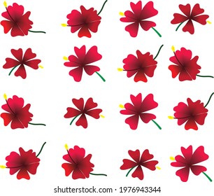 pattern of hibiscus flowers for textile and other type of uses 