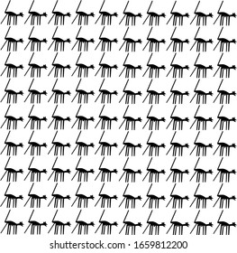 Pattern with hieroglyph on a white background