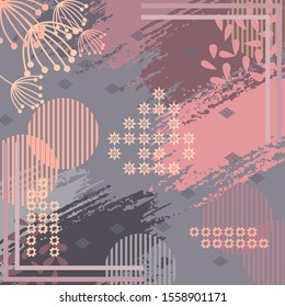 Pattern of hijab motif design with abstract foliage design. pastel color. Silk scarf pattern vector design inspiration