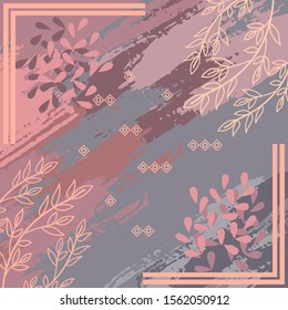 Pattern of hijab motif design with abstract foliage design. pastel color. Silk scarf pattern vector design inspiration