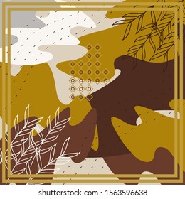 Pattern of hijab motif design with abstract foliage design. Silk scarf pattern vector design inspiration