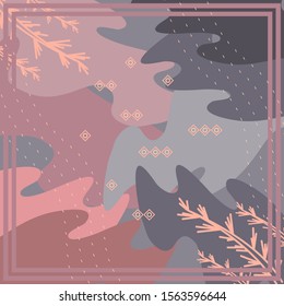 Pattern of hijab motif design with abstract foliage design. pastel color. Silk scarf pattern vector design inspiration