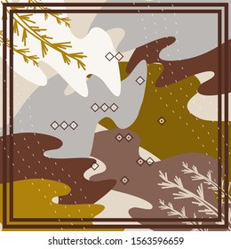 Pattern of hijab motif design with abstract foliage design. Silk scarf pattern vector design inspiration