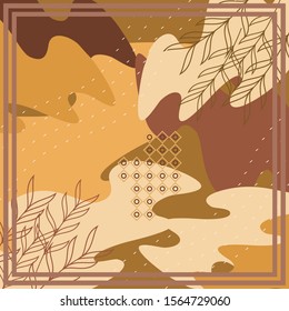 Pattern of hijab motif design with abstract foliage design. Silk scarf pattern vector design inspiration
