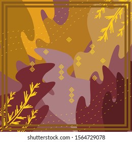 Pattern of hijab motif design with abstract foliage design. Silk scarf pattern vector design inspiration