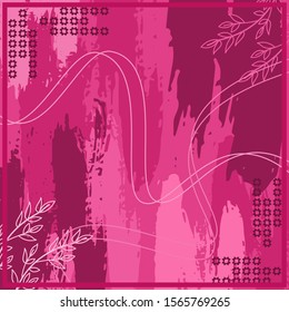 Pattern of hijab motif design with abstract foliage design. Silk scarf pattern vector design inspiration