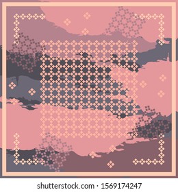 Pattern of hijab motif design with abstract design. pastel color. Silk scarf pattern vector design inspiration