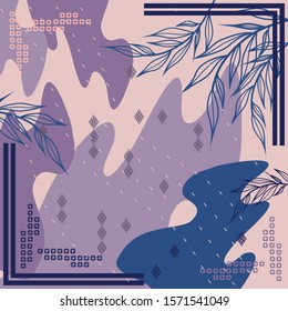 Muster des Hijab-Motivs mit abstraktem Blattdesign. pastellfarben. Vektorillustration-Design-Inspiration für Seidenschal