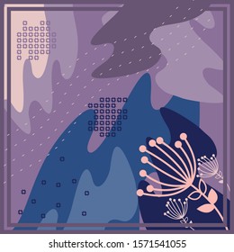 Pattern of hijab motif design with abstract foliage design. pastel color. Silk scarf pattern vector design inspiration
