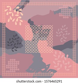 Pattern of hijab motif design with abstract design. pastel color. Silk scarf pattern vector design inspiration