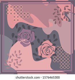 Pattern of hijab motif design with abstract and floral design. pastel color. Silk scarf pattern vector design inspiration