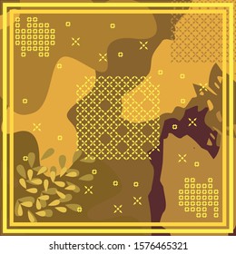 Pattern of hijab motif design with abstract design. pastel color. Silk scarf pattern vector design inspiration