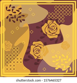 Pattern of hijab motif design with abstract and floral design. Silk scarf pattern vector design inspiration