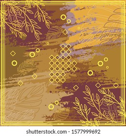 Pattern of hijab motif design with abstract foliage design. Silk scarf pattern vector design inspiration