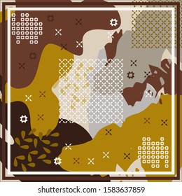 Pattern of hijab motif design with abstract design. Silk scarf pattern vector design inspiration