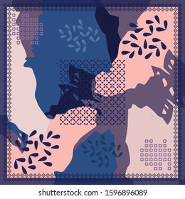 Pattern of hijab motif design with abstract design. Silk scarf pattern vector design inspiration