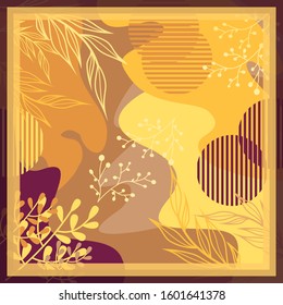 Pattern of hijab motif design with abstract design. Silk scarf pattern vector design inspiration