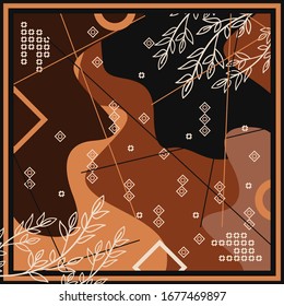 Pattern of hijab motif design with abstract design. Silk scarf pattern vector design inspiration