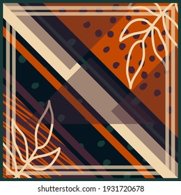 pattern of hijab motif design with abstract design. Silk scarf pattern vector design inspiration