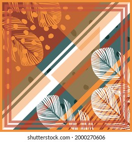 pattern of hijab motif design with abstract design. Silk scarf pattern vector design inspiration